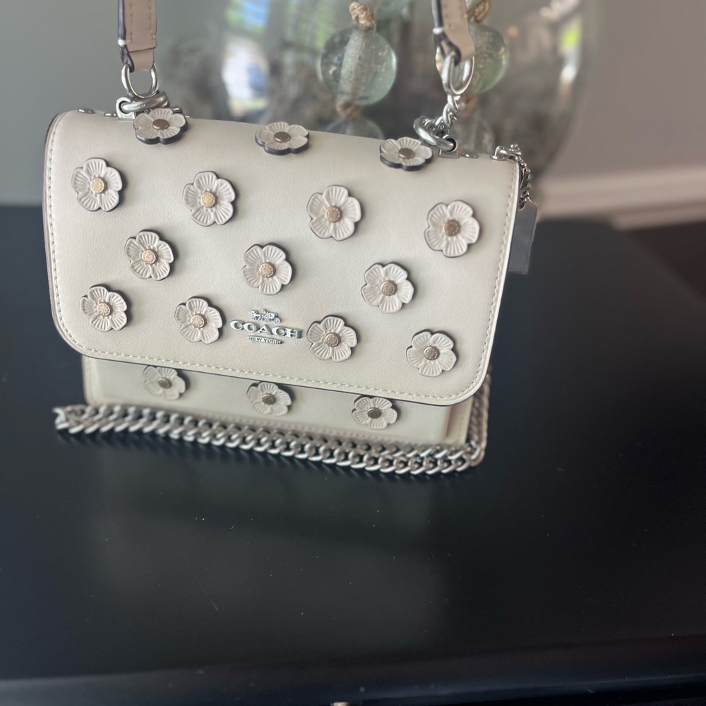 Coach Mini Klare Crossbody Chalk With Floral Appliqué *Brand New* With Tags